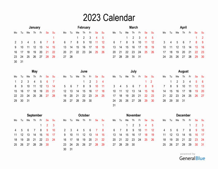 Free Calendar for 2023