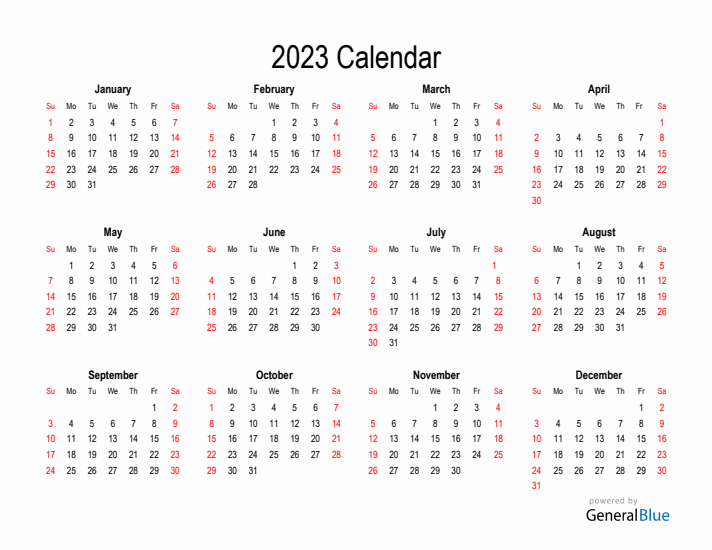 Free Calendar for 2023