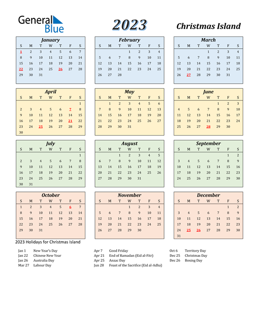 Christmas Island Calendar 2023