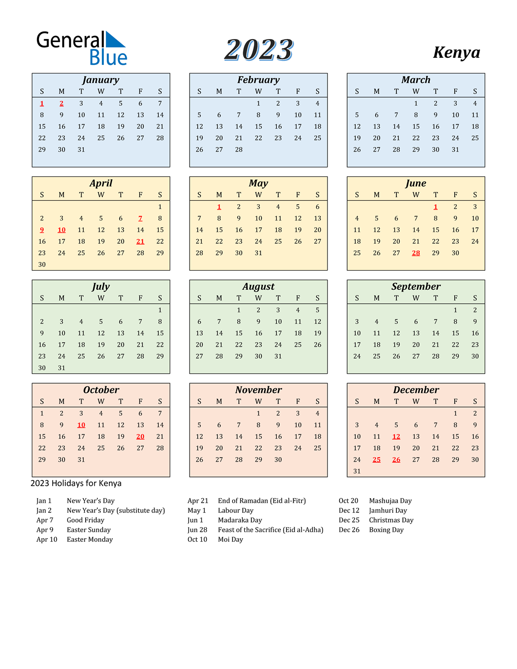 Calendar 2024 Kenya Calendar 2024