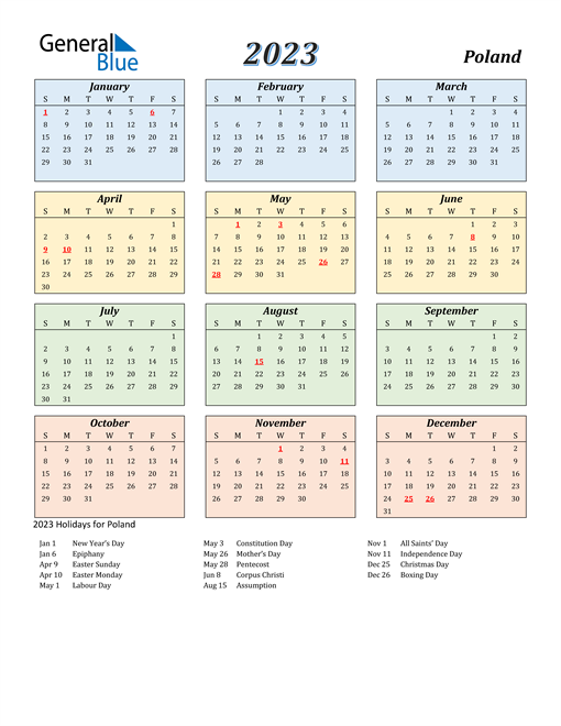 2023 Poland Calendar with Holidays