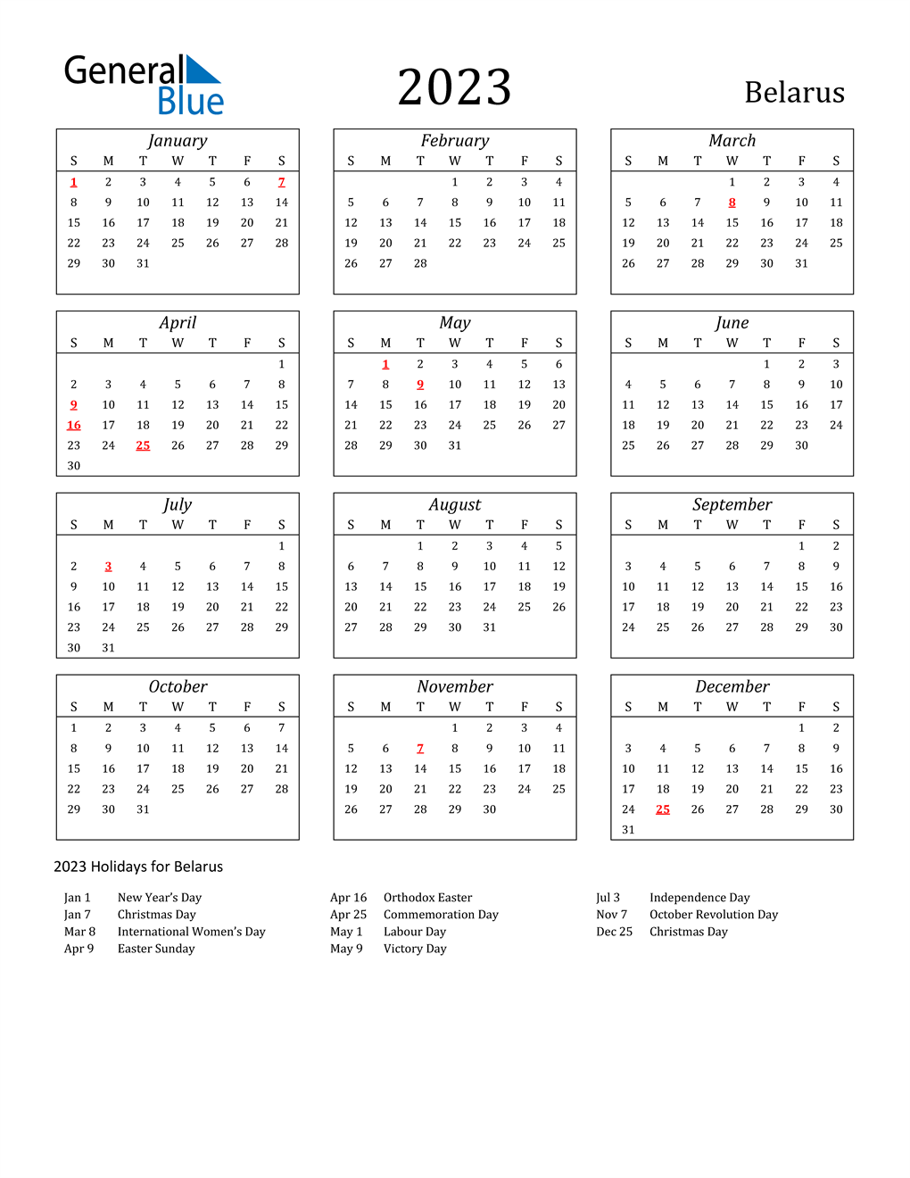 Umd Calendar 2023 2024 2023 Belarus Calendar With Holidays