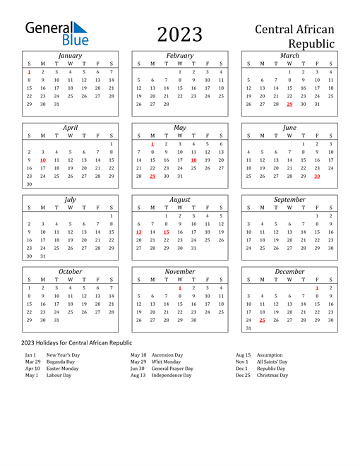 Calendar For 2023 With Holidays In South Africa Print And Download