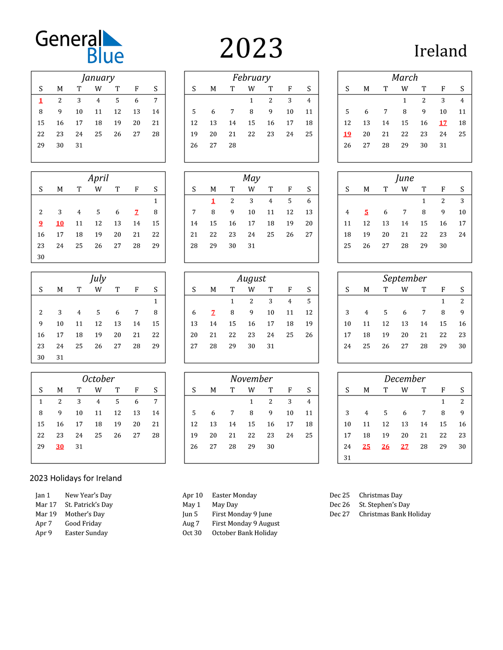 2023 Excel Calendar With Holidays