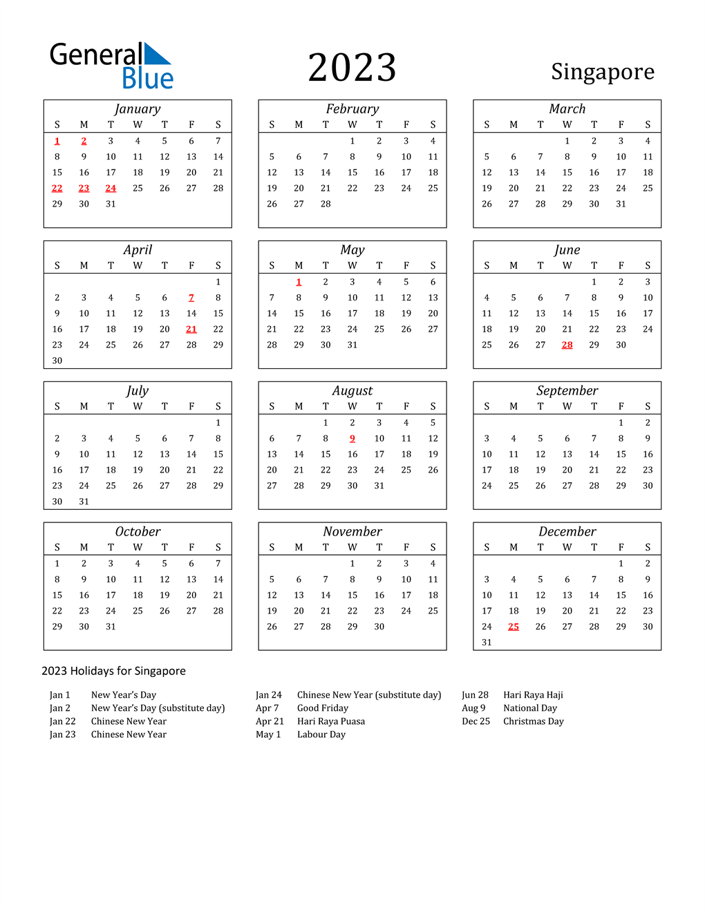 Pcsb 2022 23 Calendar 2023 Singapore Calendar With Holidays