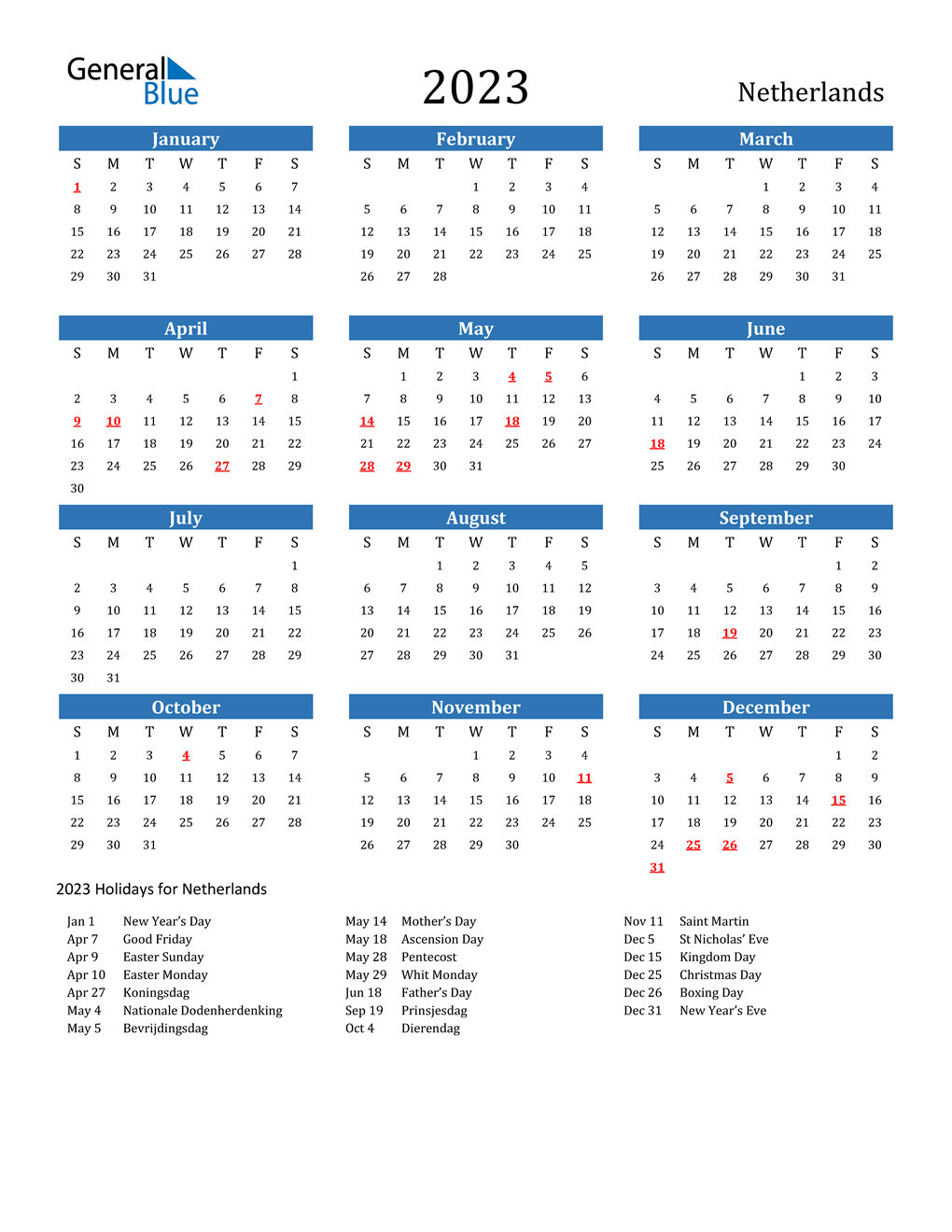 University Of Cincinnati 2023 Calendar 2023 Netherlands Calendar With Holidays