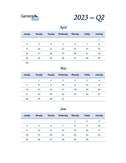  2023 Quarterly Calendar