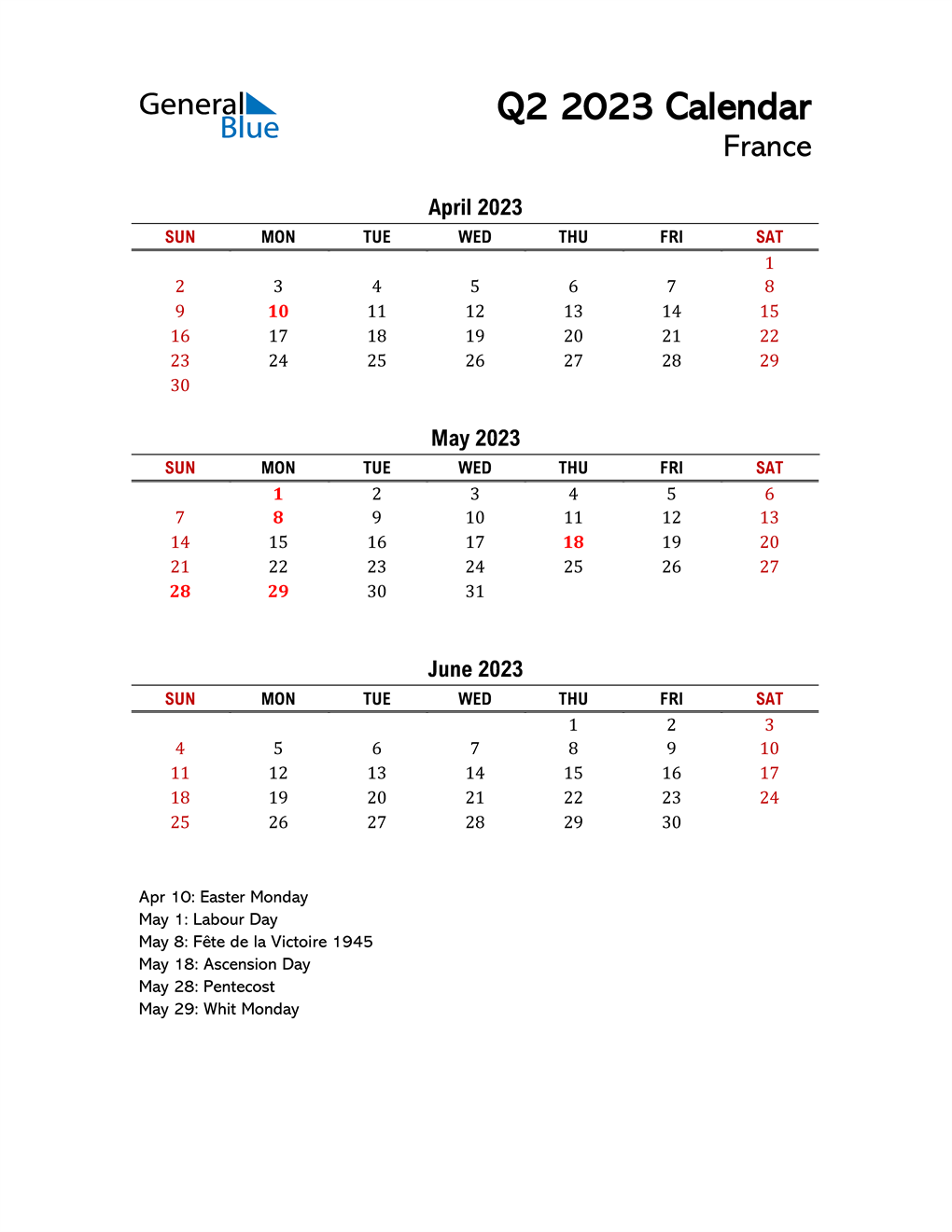 Calendrier Q1 Q2 2023 2024 Q2 2023 Quarterly Calendar For France