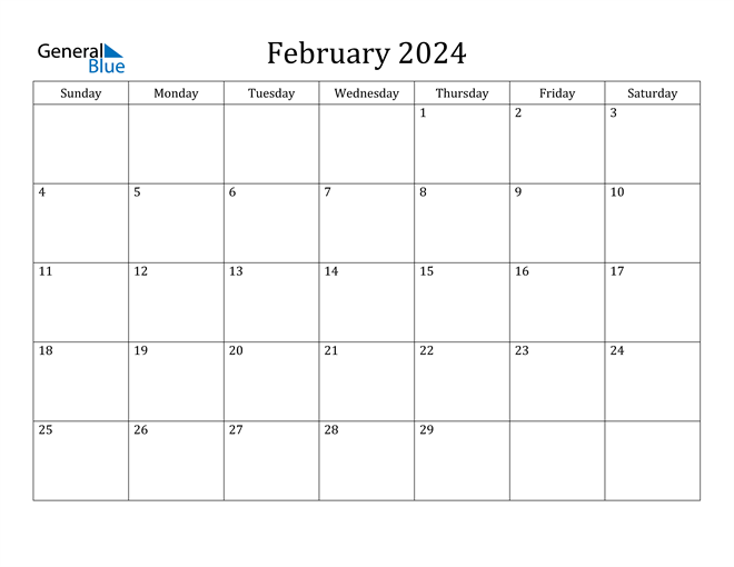 Feb 2024 Calendar Printable Free Easy To Use Calendar App 2024