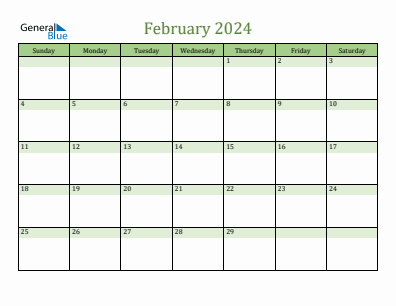 Current month calendar February 2024