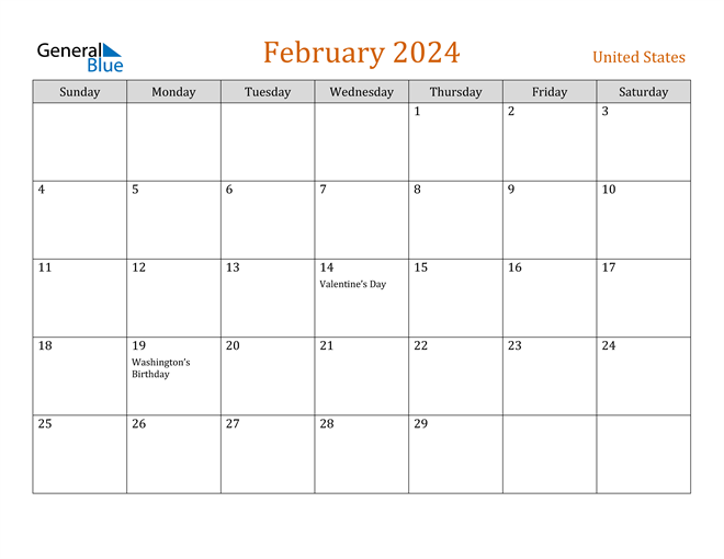 Free February 2024 Calendar With Holidays Printable 2024 CALENDAR