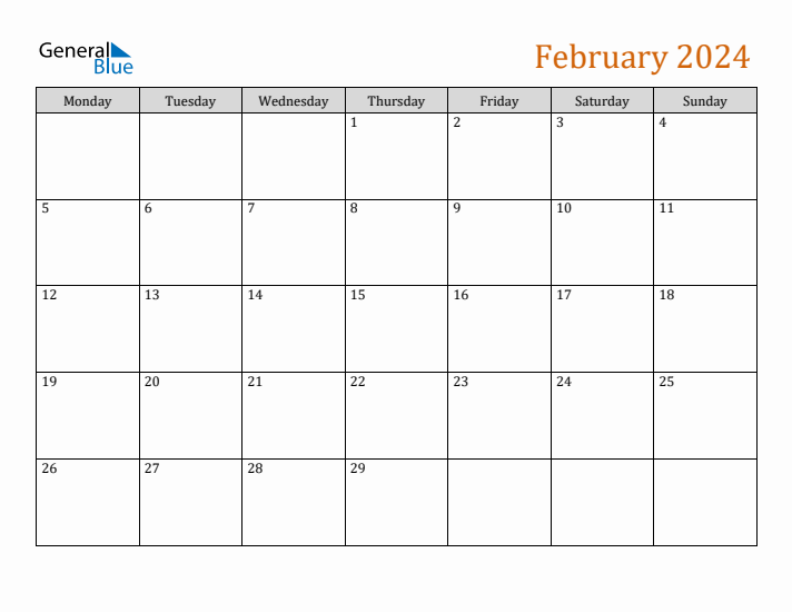 Editable February 2024 Calendar