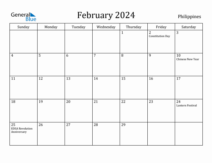 February 2024 Calendar Philippines