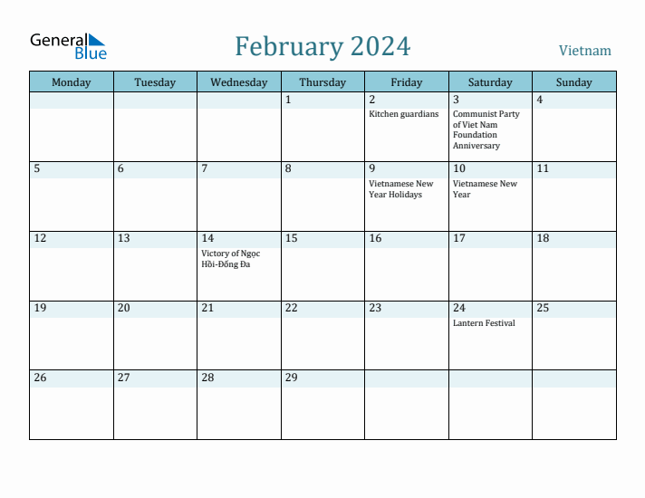 February 2024 Calendar with Holidays