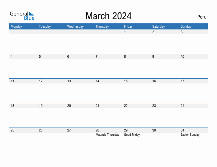 Fillable March 2024 Calendar
