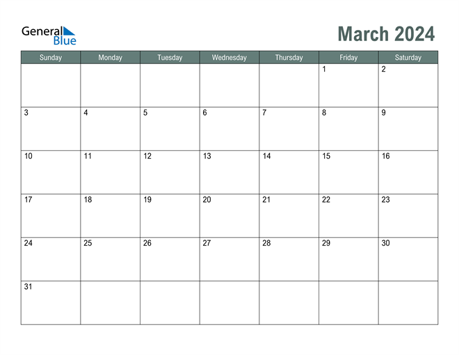 Free Fillable March 2024 Calendar - 2024 CALENDAR PRINTABLE