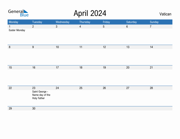Fillable April 2024 Calendar