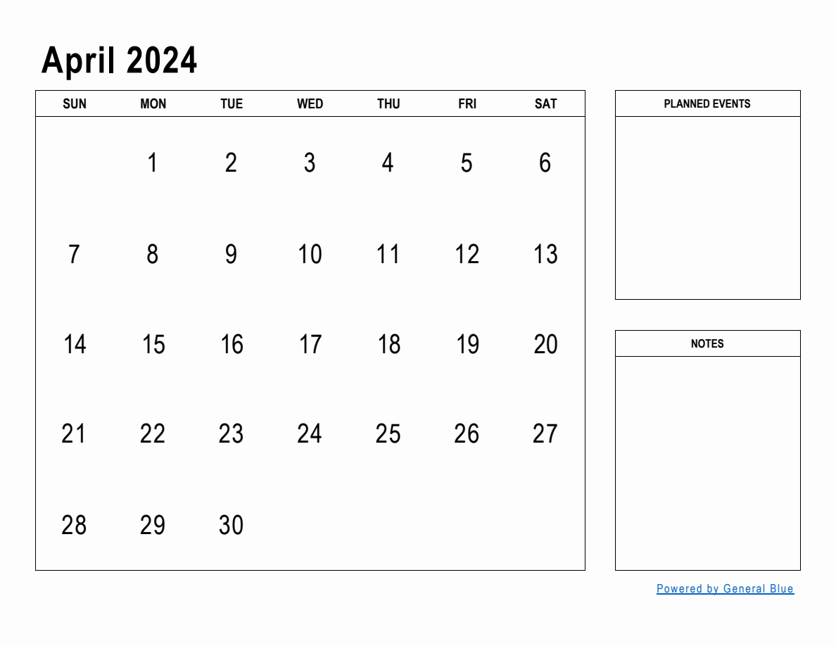 April 2024 Monthly Planner