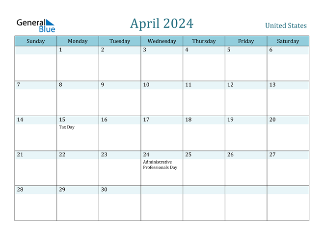 April 2024 Calendar With Holidays And Eventseye Davida Nicoli