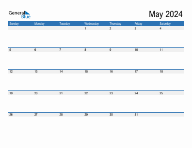 Current month calendar May 2024