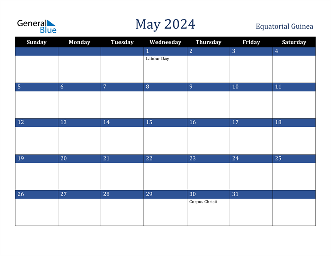 May 2024 Equatorial Guinea Calendar