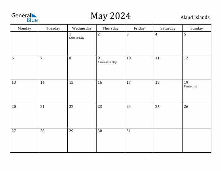 May 2024 Calendar Aland Islands