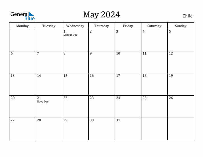 May 2024 Calendar Chile
