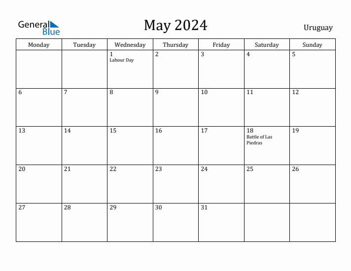 May 2024 Calendar Uruguay