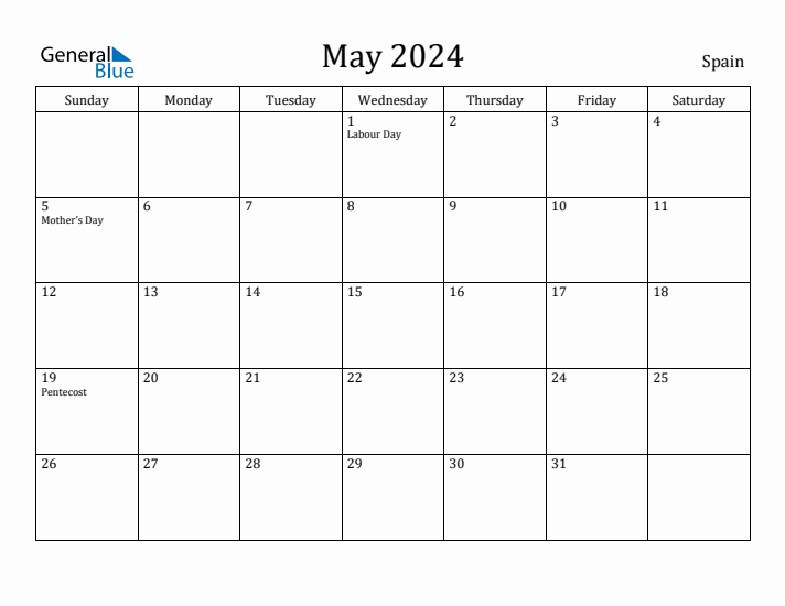 May 2024 Calendar Spain