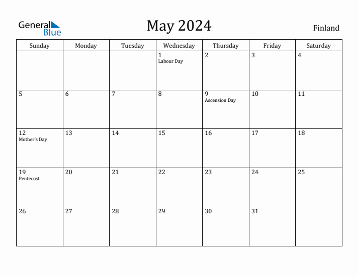 May 2024 Calendar Finland