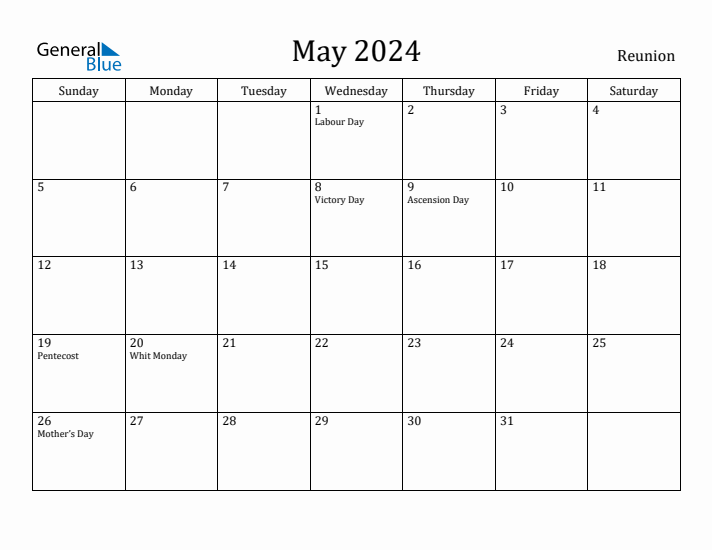 May 2024 Calendar Reunion