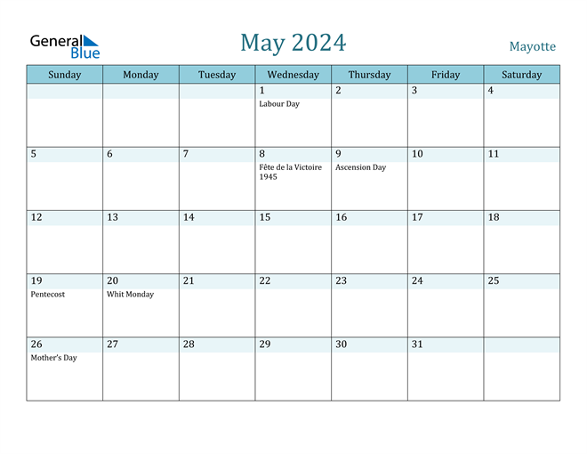 May 2024 Calendar With Holidays Printable Free Printable Templates Free