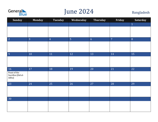 June 2024 Bangladesh Calendar