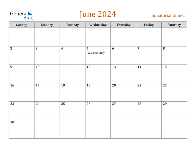 June 2024 Holiday Calendar