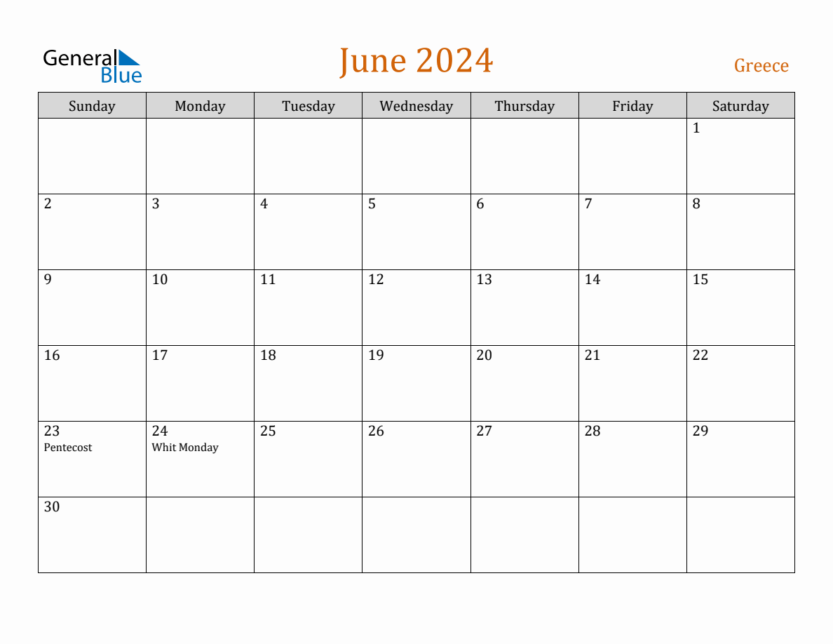 Free June 2024 Greece Calendar   2024 06 June Calendar Orange Sunday Start En Gr 1188x918 