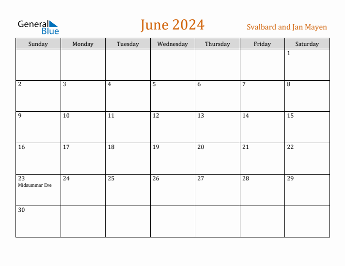 June 2024 Holiday Calendar with Sunday Start