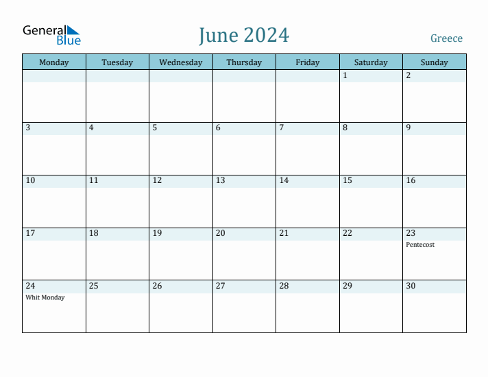 June 2024 Calendar with Holidays