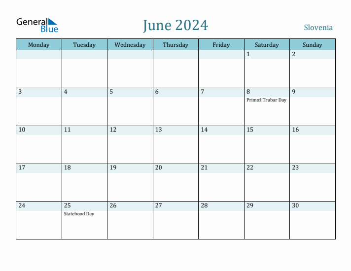 June 2024 Calendar with Holidays