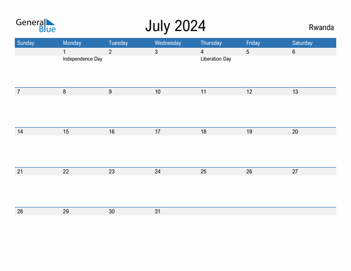 Fillable July 2024 Calendar