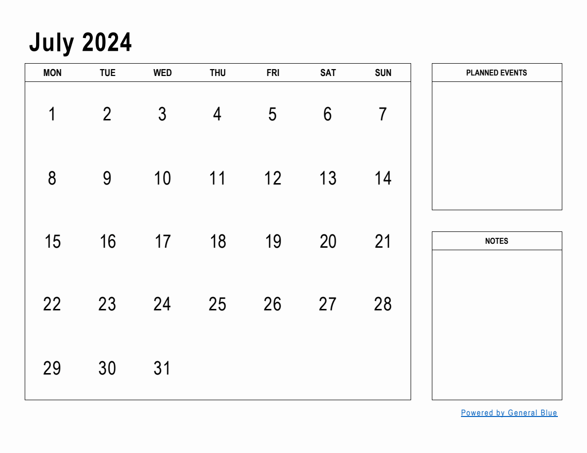 July 2024 Monthly Planner