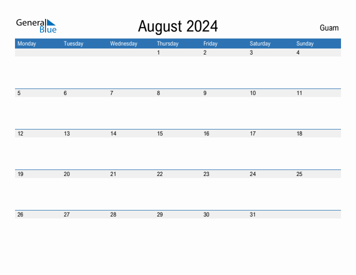 Fillable August 2024 Calendar