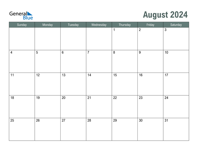 Printable Calendar For August 2024 New Latest Famous January 2024