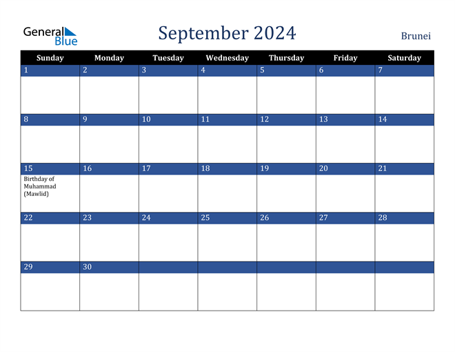 September 2024 Brunei Calendar