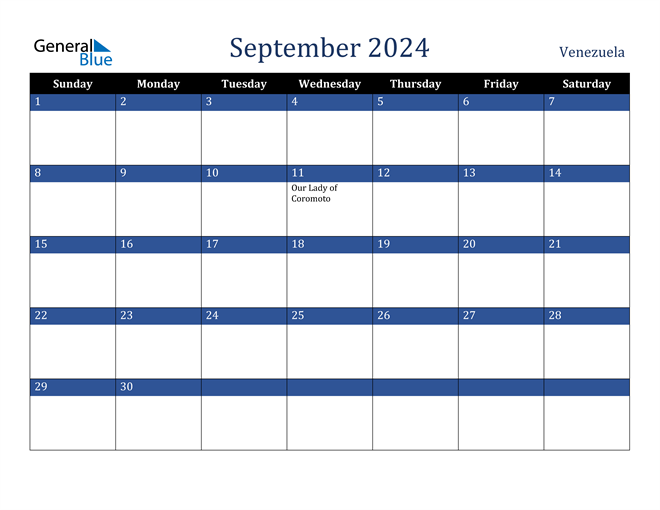 September 2024 Venezuela Calendar