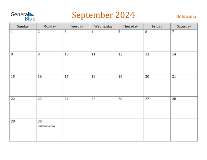 September 2024 Holiday Calendar