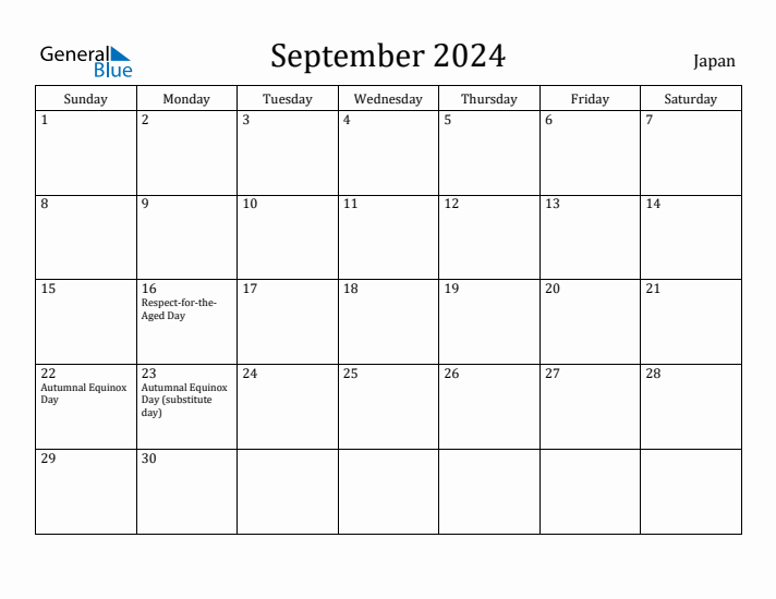 September 2024 Calendar Japan
