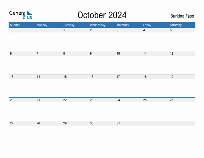 Fillable October 2024 Calendar