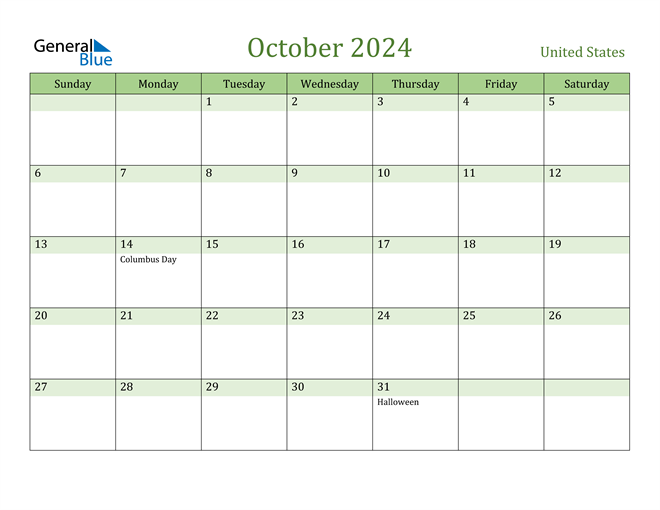 October 2024 Holidays Indiana Allina Roxanna