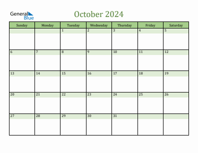 Next month calendar October 2024