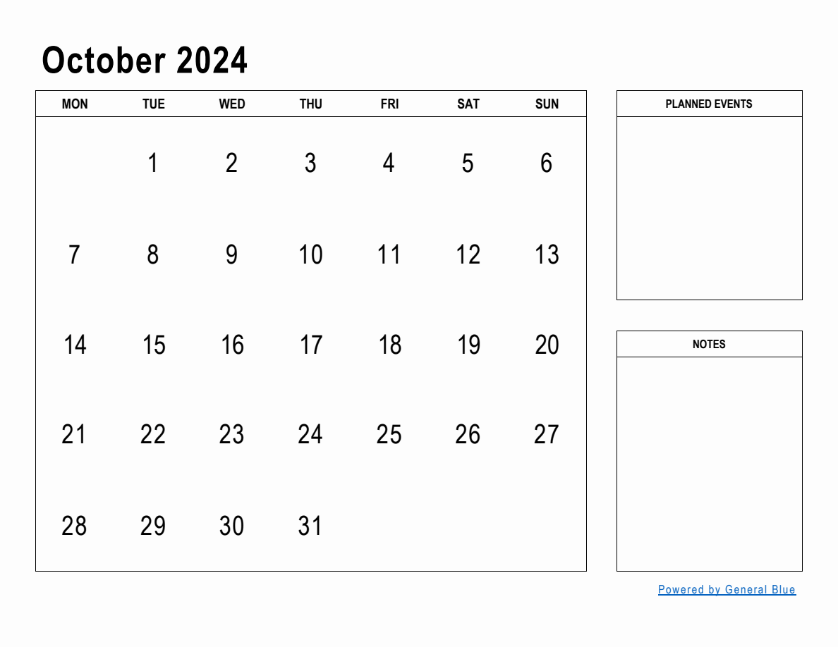 October 2024 Monthly Planner